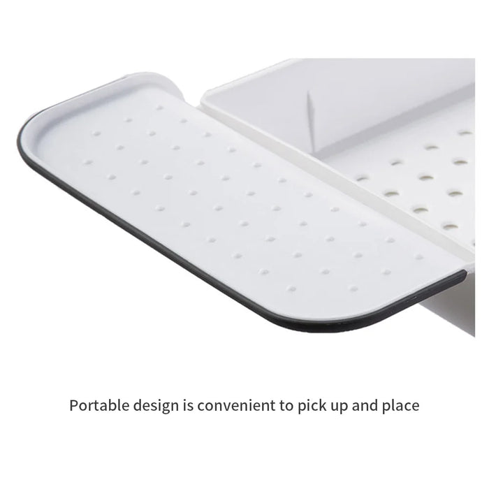 Extendable Bathtub Shelf Tray — Shower Caddy, Book & Towel Holder