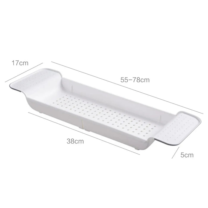 Extendable Bathtub Shelf Tray — Shower Caddy, Book & Towel Holder