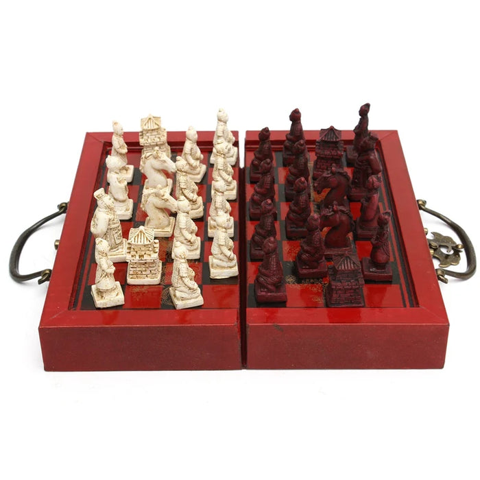 Folding Xiangqi Board Set – Vintage-Style 32 Pieces for Family Play
