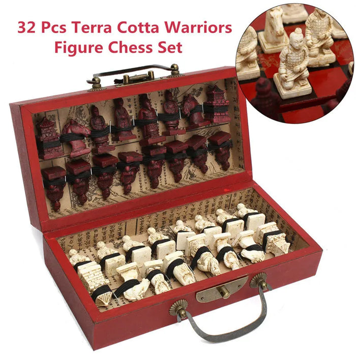 Folding Xiangqi Board Set – Vintage-Style 32 Pieces for Family Play