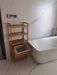 Adjustable Bamboo Laundry Hamper & Bathroom Rack with Pull-Out Shelves