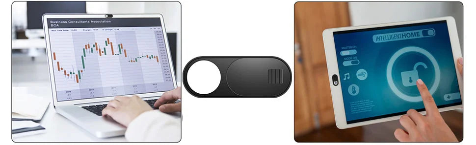 3-Pack Ultra-Thin Sliding Camera Covers for Phone, Laptop & Tablet — Black
