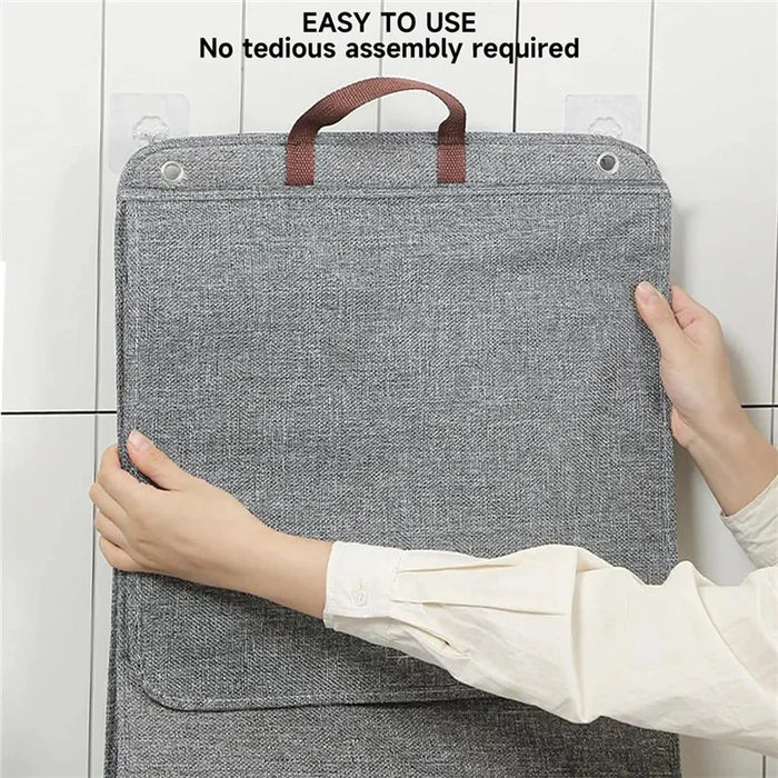 Foldable Adhesive Wall Laundry Hamper – Punch-Free Mesh Basket