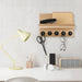 Wall-mounted Key and Mail Shelf with 5 Hooks - Wooden Entryway Rack