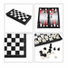 3-in-1 Folding Chess, Checkers & Backgammon Set — Portable Travel Board (4 Sizes)