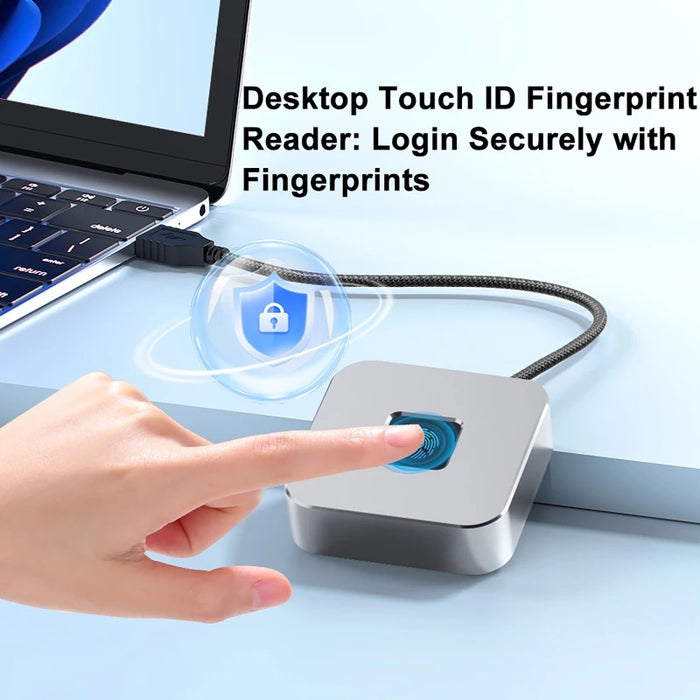 USB Fingerprint Reader for Windows Hello with 1.5m Cable — Windows 11/10