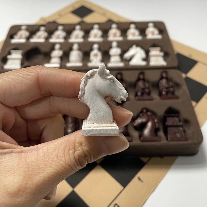 3D Character Soldier Chess Set — Small 28cm (11in) Board, New Design