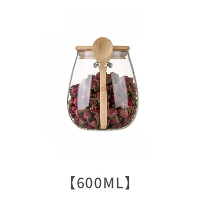Airtight Glass Storage Jar with Bamboo Lid — 350 / 600 / 1000ml