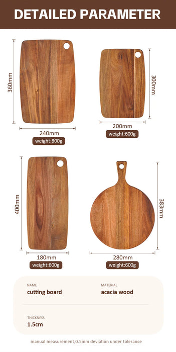 Acacia Wood Chopping & Charcuterie Board — Decorative Wooden Serving Board