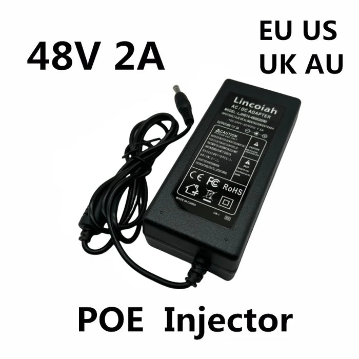 48V 2A (96W) DC Power Adapter for PoE CCTV, IP Cameras & PoE Injectors