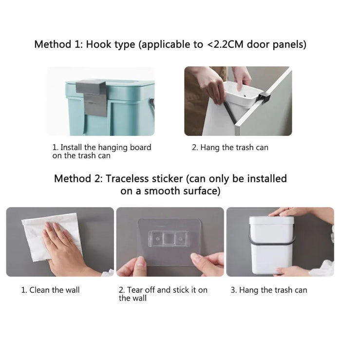 3L Countertop Compost Bin with Lid — Compact Kitchen Waste Caddy