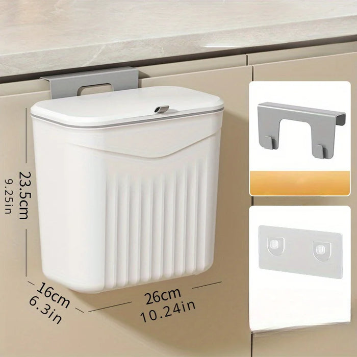 Space-Saving Wall-Mounted Kitchen Bin — Durable Plastic, White or Yellow