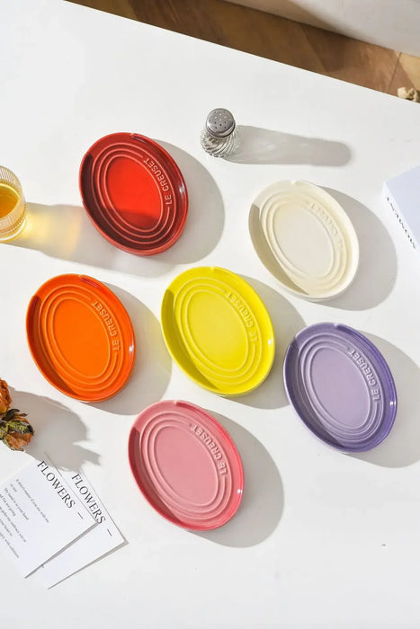 Porcelain Spoon Rest — Large Ceramic Utensil Holder for Hob & Worktop