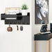 Rustic Wooden Key Rack & Mail Organiser — 6 Hooks with Shelf