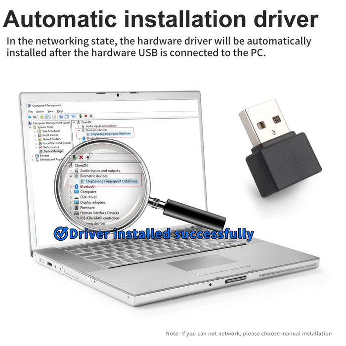 Mini USB Fingerprint Reader — Windows Hello biometric security key
