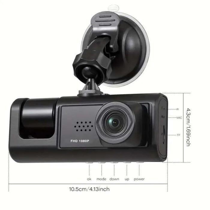 1080P Dual Camera Dash Cam — Front & Interior (2‑ or 3‑camera options)