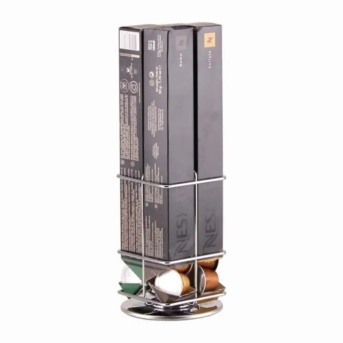 Rotating Nespresso Pod Holder — 20-Capsule Coffee Rack (Gold)
