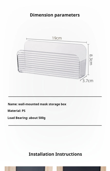 Slim Wall-Mounted Clear Storage Box — Cabinet & Medicine-Cabinet Organiser