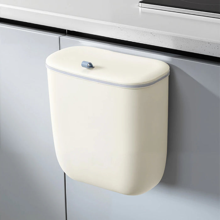 12L Hanging Kitchen & Bathroom Bin with Lid — Door or Wall Mount