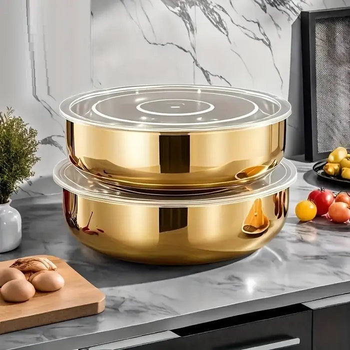 Stainless Steel Mixing Bowl with Lid — Heavy-Duty, Dishwasher-Safe