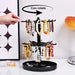 Rotatable 2- or 3-Tier Jewellery Display Stand — 16 or 24 Hooks, Black or Transparent