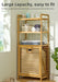 Adjustable Bamboo Laundry Hamper & Bathroom Rack with Pull-Out Shelves