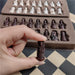 Retro Qing Bing Resin Chess Set with Velvet Board — 28cm Compact Game
