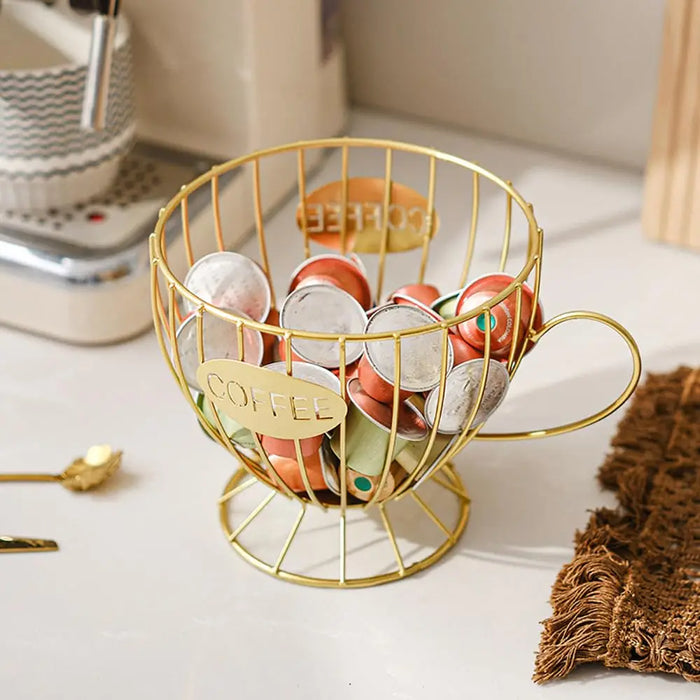 Metal Coffee Capsule Holder – Large Capacity Pod Organizer for Kitchen, Café & Bar