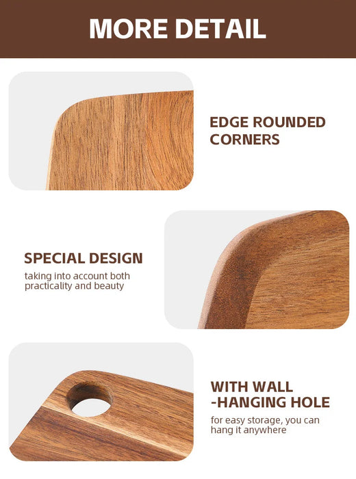 Acacia Wood Chopping & Charcuterie Board — Decorative Wooden Serving Board