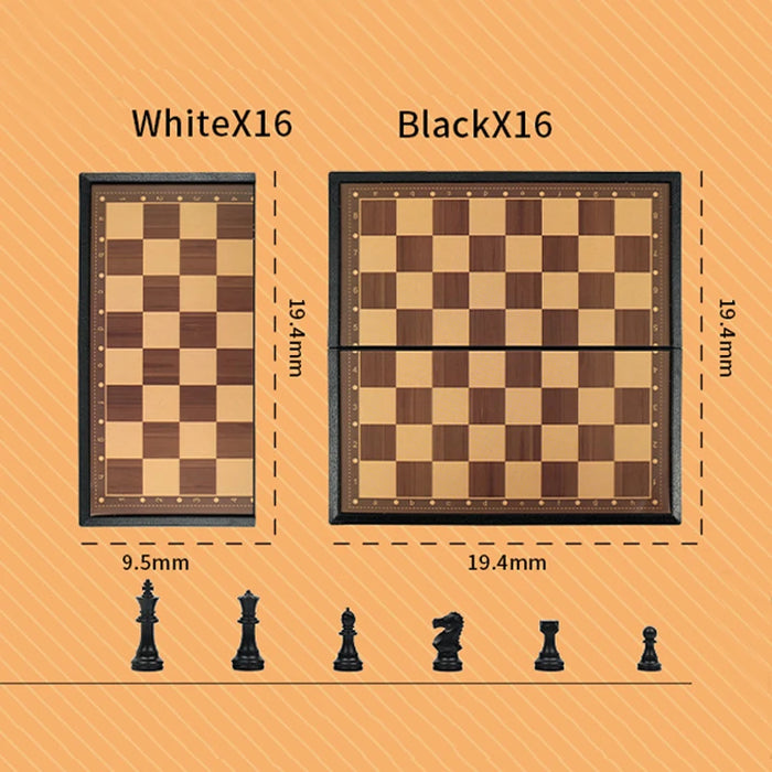 Portable Ludo, Chess & Backgammon Foldable Travel Game Set
