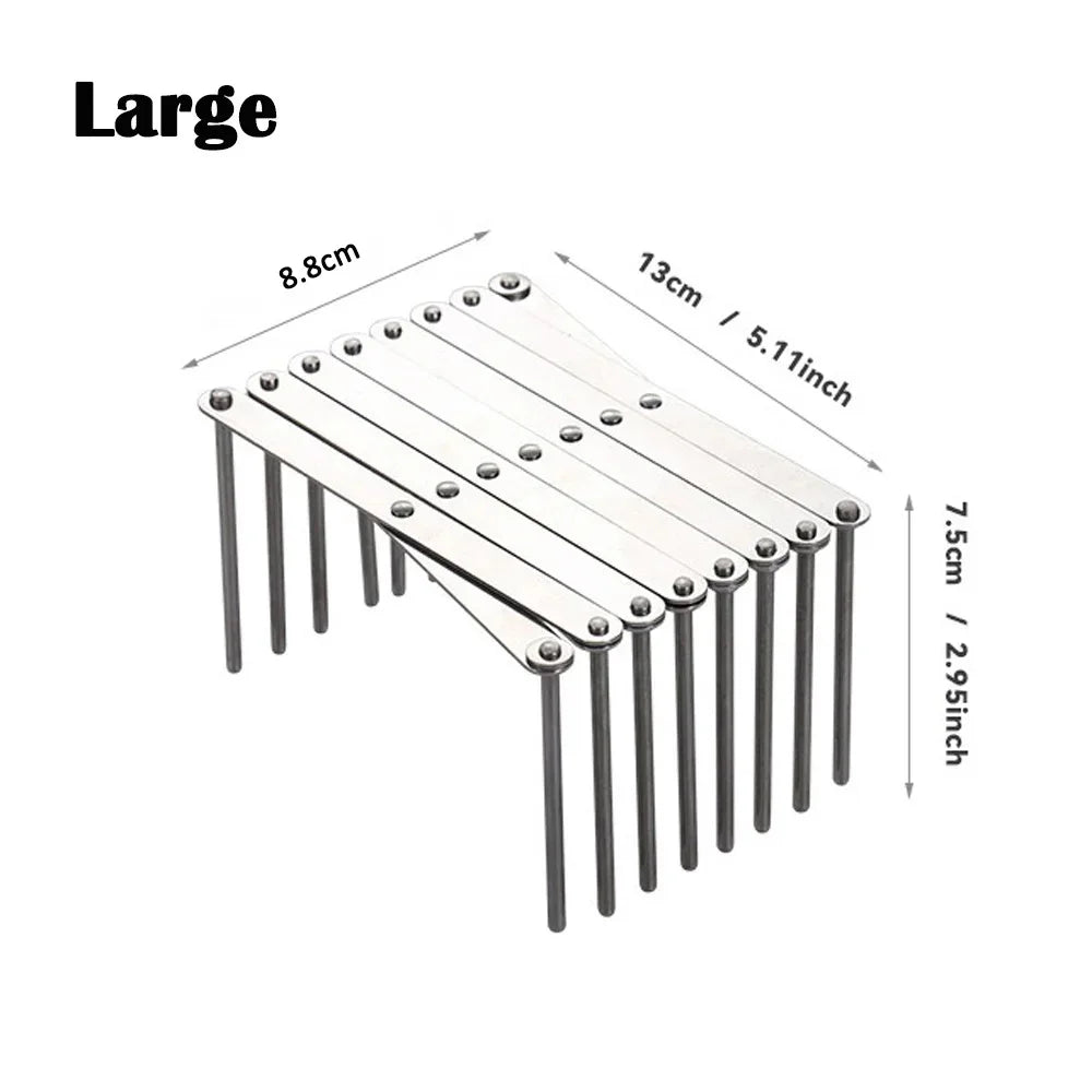 Retractable Stainless Steel Pot Lid Rack — Adjustable Foldable Kitchen Organiser