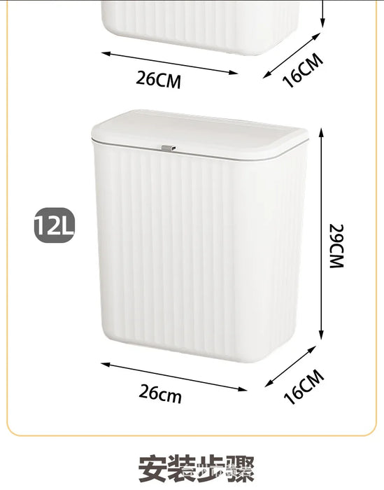 8L / 12L Kitchen Compost Bin with Lid – Countertop or Under-Sink Hanging Bin