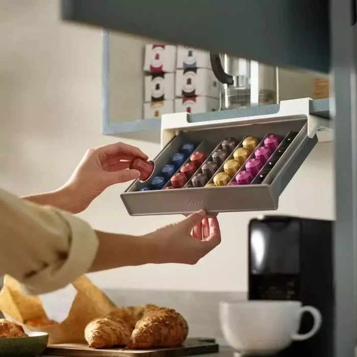 Coffee Capsule & Tea-Bag Drawer Organiser — No-Punch Space-Saving Storage