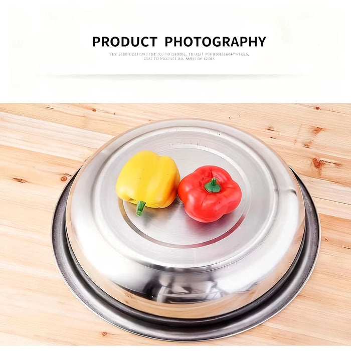 Stainless Steel 3-Piece Thick Round Basins — 18/26/36 cm