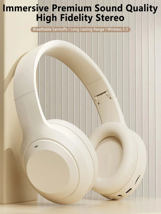 M5 Wireless Headset Bluetooth 5.3 — Foldable Hi‑Fi Stereo Headphones with Mic