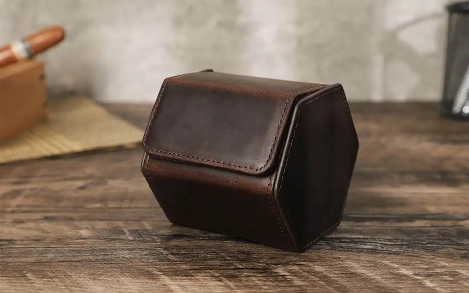 Vintage Genuine Leather Watch Roll Travel Case — 1/2/3/4/6/8 Slot Organiser