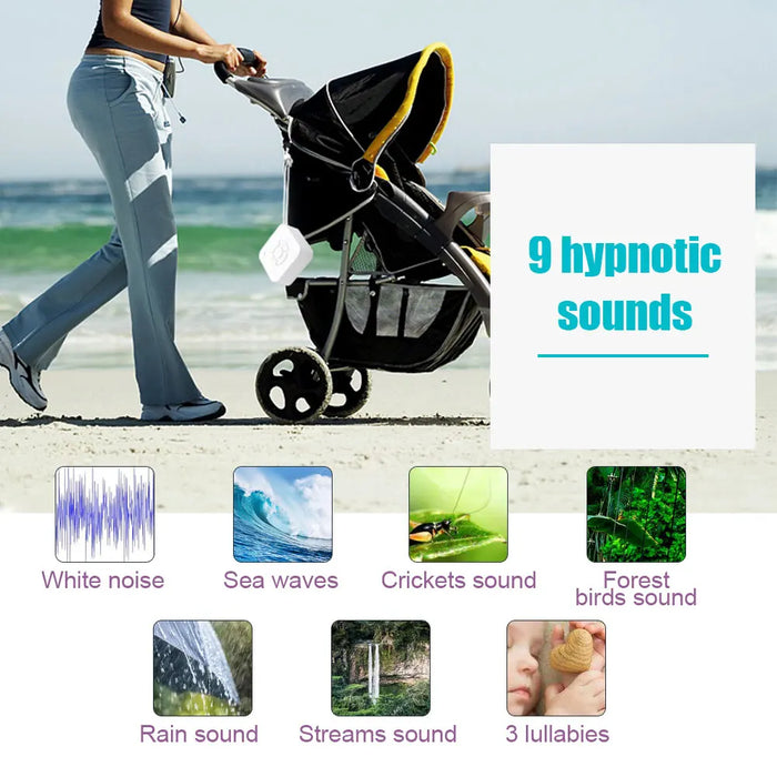 White Noise Sound Machine Sleep Soother — 9 Soothing Sounds, Breathing Light, Timer, Type‑C Rechargeable