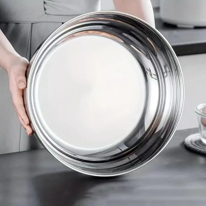 Stainless Steel Mixing Bowl with Lid — Heavy-Duty, Dishwasher-Safe