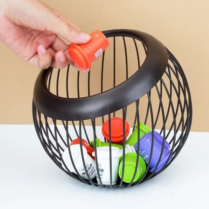Vintage Mesh Coffee Capsule Basket – Metal Coffee Pod & Fruit Holder