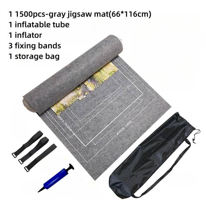 Jigsaw Puzzle Mat Roll-Up — Fits up to 1500 Pieces, Portable Table Saver