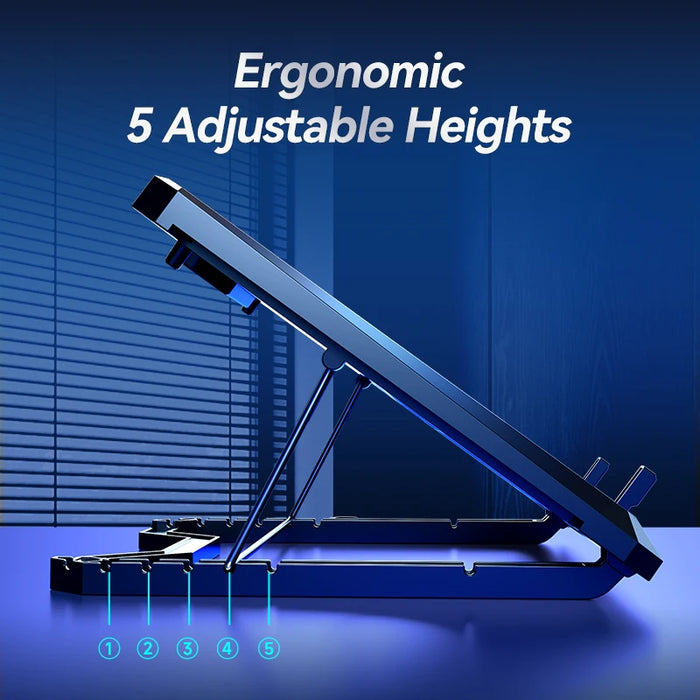 12-Fan Laptop Cooling Pad for 12–17.3 inch Laptops with Dual USB & Phone Stand