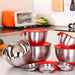 304 / 18/10 Stainless Steel Mixing Bowl Set with Lids, Graters & Handle — Non‑Slip Nesting Bowls (1.5/2.5/4.5L)