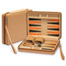 Travel Chess & Backgammon Set with Acrylic Pieces in Leather Case, 25 x 19 x 6 cm