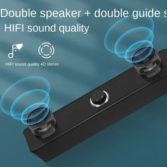 2.1 Channel Wired Soundbar with Subwoofer for PC/TV/Laptop – Aux & USB, Optional Bluetooth