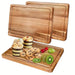 Beech Walnut Wooden Cutting Board - Rectangle Chopping & Butcher Block for Cheese & Meat