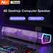 4D Bluetooth 5.0 Computer Soundbar — USB-Powered Stereo with RGB Lights