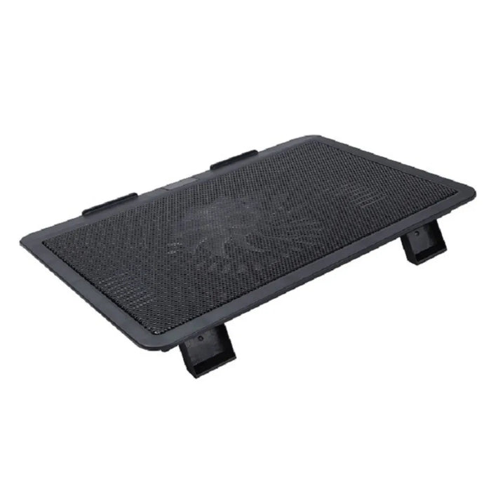 Adjustable Metal Mesh Laptop Cooling Pad with USB and LED Light — Black