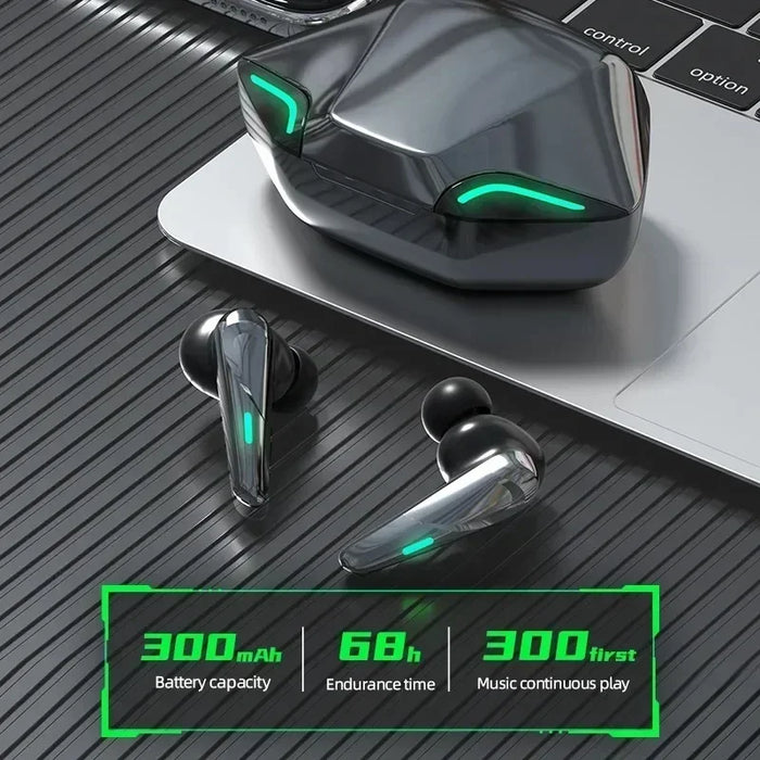 TWS Bluetooth 5.3 Gaming Earbuds – Low Latency Stereo with ANC & Mic
