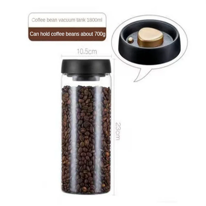 Vacuum-Sealed Glass Food Storage Jar for Coffee & Tea