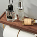 Wall-Mounted Toilet Roll Holder with Wood Shelf and Brass Fittings – Single Roll